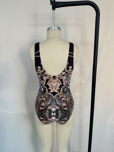 Traje de Baño Estampado Ajustado Espalda Descubierta Efecto Reductor - Image 13