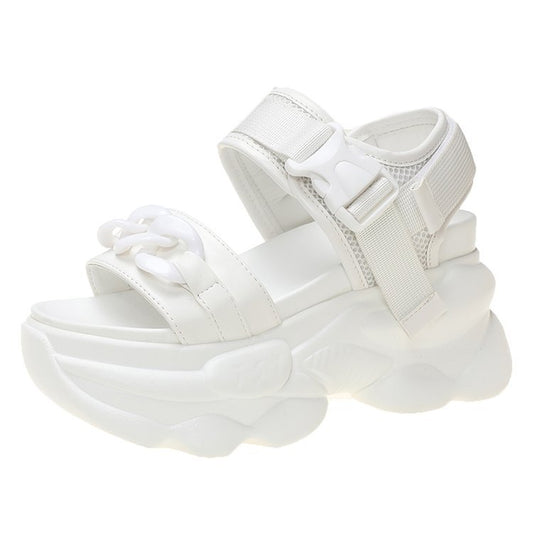 Sandalias de Tacón Alto 9cm Estilo Coreano con Suela Tipo Pastel Esponjoso para Mujer
