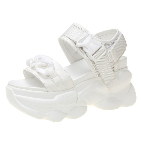Sandalias de Tacón Alto 9cm Estilo Coreano con Suela Tipo Pastel Esponjoso para Mujer