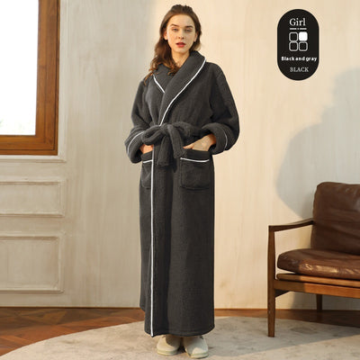 Bata de Invierno en Terciopelo Algodón para Parejas - Pijama Largo Talla Grande Lujo Ligero - Image 16