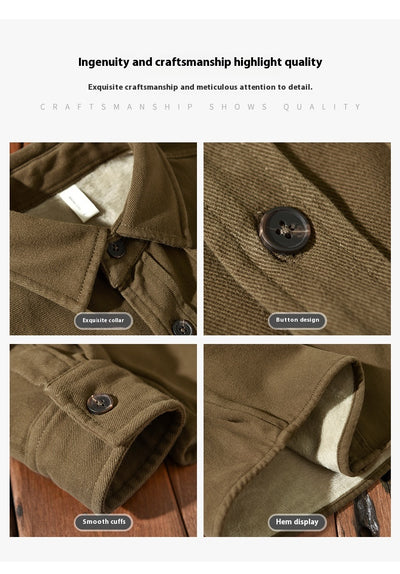 Chamarra de Trabajo Casual para Hombre con Forro de Algodón y Terciopelo - Image 27