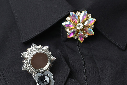 Broche Decorativo Ojo de Caballo con Cristales y Diamantes - Image 18