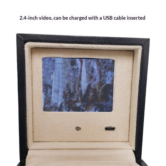 Caja de Joyería Cuadrada con Pantalla LCD de Video para Anillos - Image 3