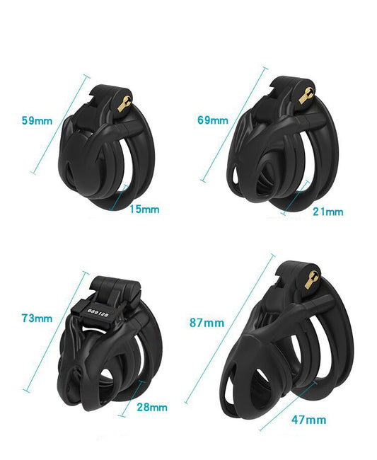 Cinturón de Castidad Cobra Negro Transpirable para Hombres - Image 2