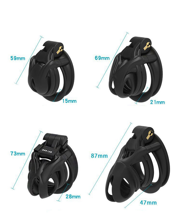 Cinturón de Castidad Cobra Negro Transpirable para Hombres