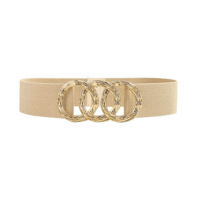 Cinturón Ancho Geométrico para Mujer con Hebilla Circular - Ideal para Trajes y Vestidos - Image 22