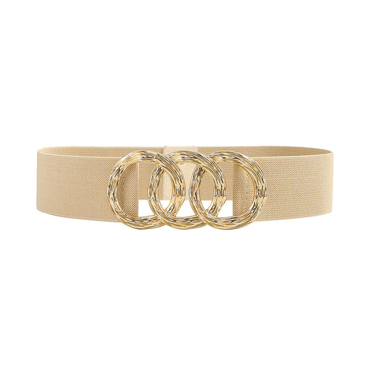 Cinturón Ancho Geométrico para Mujer con Hebilla Circular - Ideal para Trajes y Vestidos - Image 22