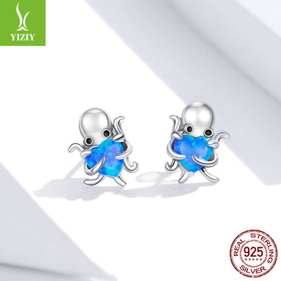 Aretes de Pulpo Plateados - Diseño Adorable para Mujer - Image 9