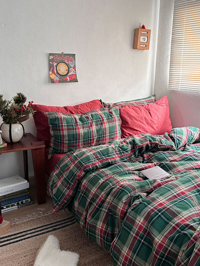 Juego de Cama Navideño Nordic 4 Piezas Algodón Teñido Lavado - Image 9