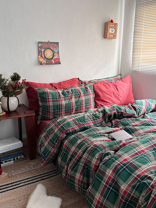 Juego de Cama Navideño Nordic 4 Piezas Algodón Teñido Lavado - Image 9