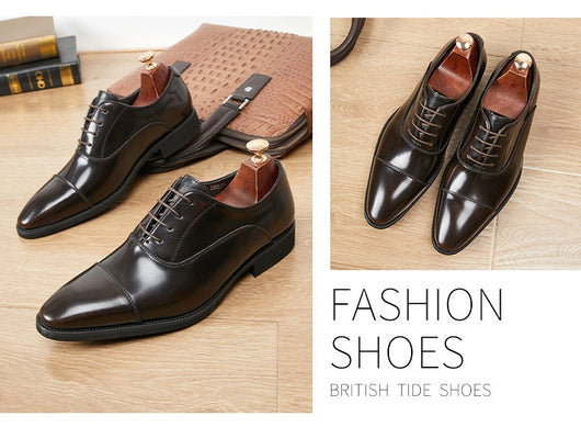 Zapatos Oxford de Cuero Charol con Punta Fina - Calzado Ejecutivo para Hombre - Image 26