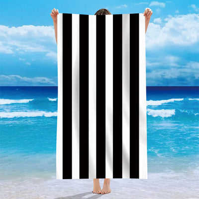Toalla de Playa Microfibra Terciopelo Personalizada con Patrón de Rayas - Image 21