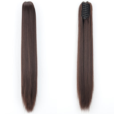Peluca de Fibra Sintética con Clip Tipo Garra - Cabello Liso y Voluminoso - Image 8