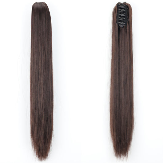 Peluca de Fibra Sintética con Clip Tipo Garra - Cabello Liso y Voluminoso - Image 8