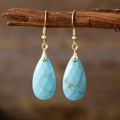 Aretes de Piedra Natural Diseñador Gota de Agua Lujo Minimalista - Image 14