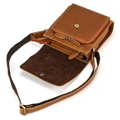 Bolso Bandolera de Cuero Genuino para Hombre - Image 22