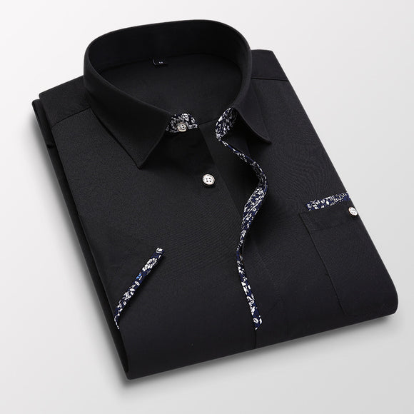 Camisa Casual Estilo Coreano Manga Corta Slim Fit Tallas Grandes Hombre