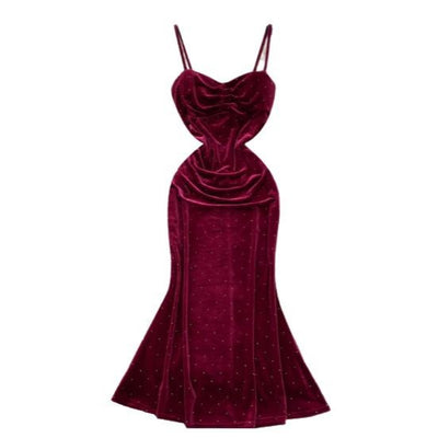 Vestido Ajustado de Cintura Plisada con Tirantes para Mujer - Image 5