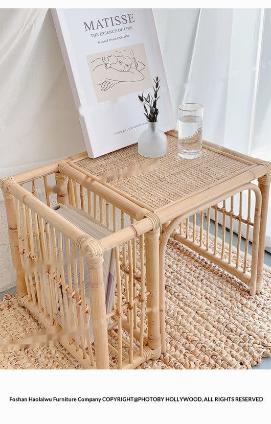 Mesa de Té Cuadrada Estilo Japonés con Almacenamiento Tatami - Image 11