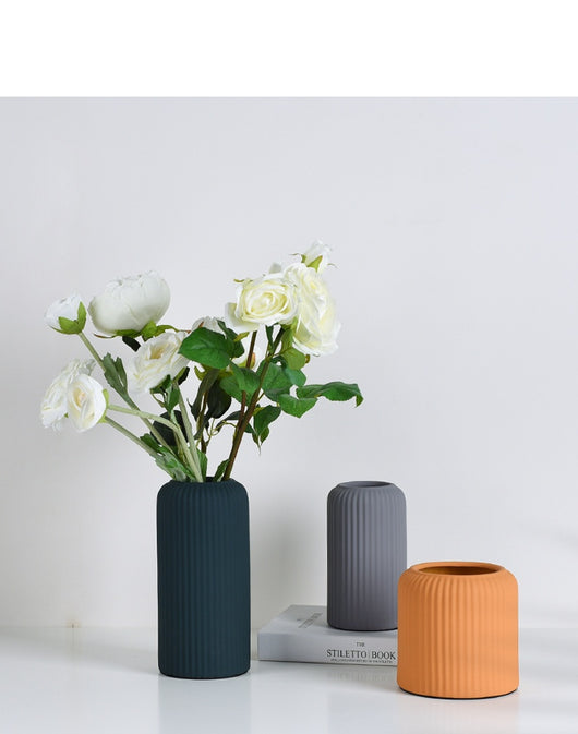 Jarrón Cerámico Minimalista Morandi Boca Ancha para Flores Secas - Image 18