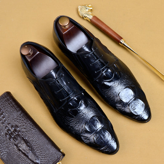 Zapatos de Cuero Punta Fina para Traje de Negocio