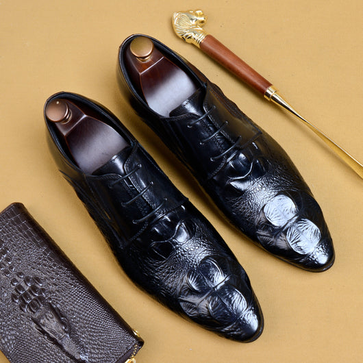 Zapatos de Cuero Punta Fina para Traje de Negocio