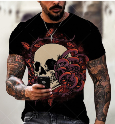 Playera Calavera 3D para Hombre - Diseño Moderno y Casual