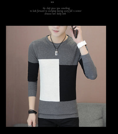 Suéter Tejido Cuello Redondo Estilo Coreano para Hombre - Image 16