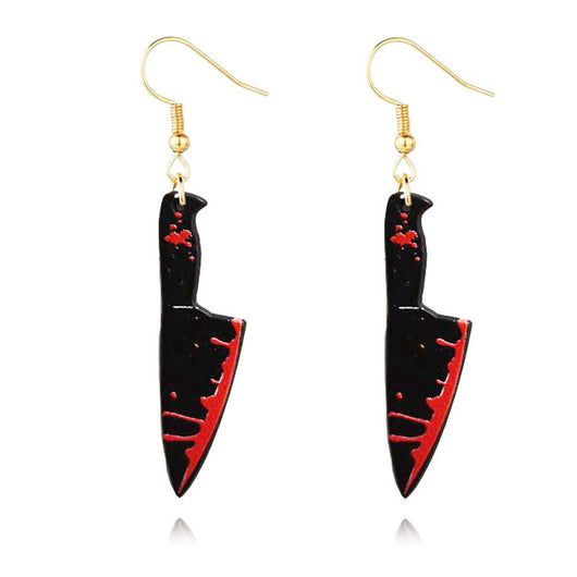 Aretes de Hacha Ensangrentada Halloween - Diseño Acrílic Retro