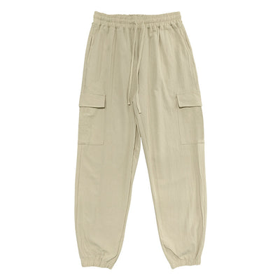 Pantalones Casuales de Algodón y Lino con Múltiples Bolsillos y Cordón Ajustable - Image 39