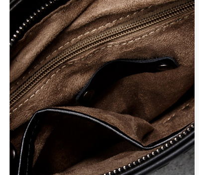 Bolso Tejido de Cuero para Hombre - Diseño Vertical Moderno - Image 7