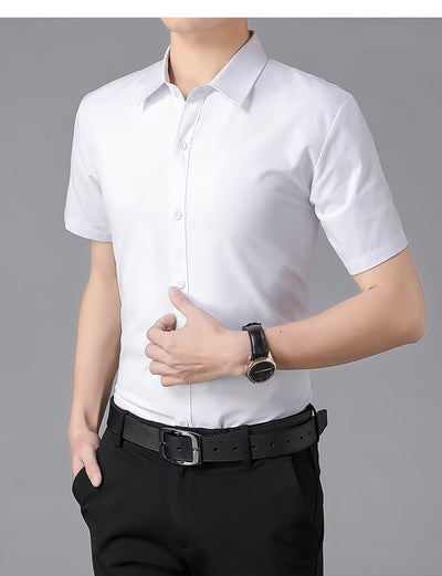 Camisa Ejecutiva Slim Fit Antirruga Manga Corta para Hombre - Image 9