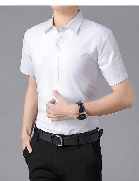 Camisa Ejecutiva Slim Fit Antirruga Manga Corta para Hombre - Image 9