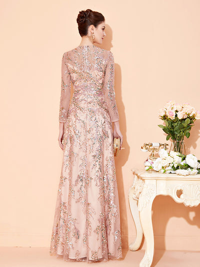 Vestido Largo Elegante con Mangas Largas para Eventos - Image 4