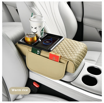 Caja Organizadora para Auto con Carga Inalámbrica Rápida y Soporte para Bebidas - Image 14