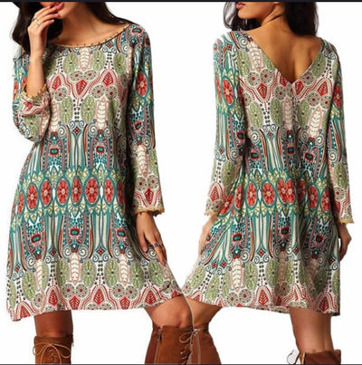 Vestido de Estilo Nacional con Manga de Nueve Puntos para Mujer - Image 3