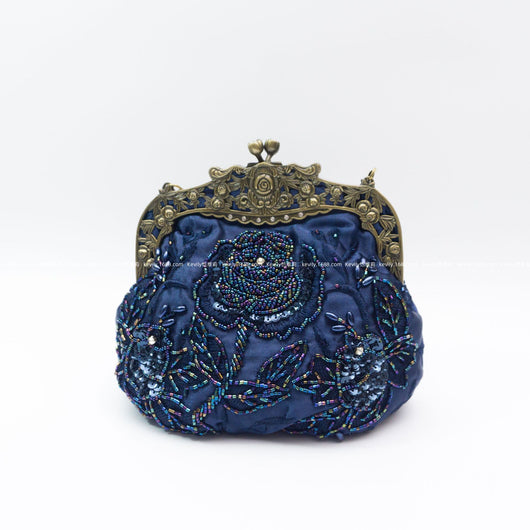 Bolso de Noche Vintage con Bordado de Rosas y Lentejuelas - Image 30