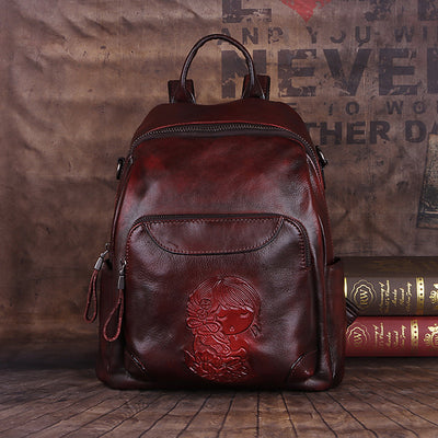 Mochila Retro de Cuero Genuino Multipropósito - Image 3