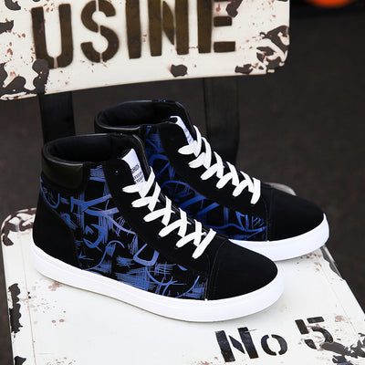 Zapatillas Altas de Lona para Hombre - Estilo Casual con Cordones - Image 8