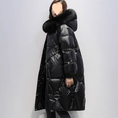 Chaqueta Acolchada Oversized con Capucha y Cuello de Piel - Tallas Grandes - Image 4