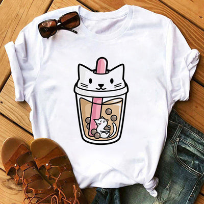 Playera Estampado Té con Leche - Manga Corta para Mujer - Image 4