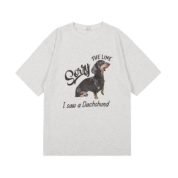 Playera Retro Perro Salchicha Beige - Diseño Adorable Manga Corta - Image 5