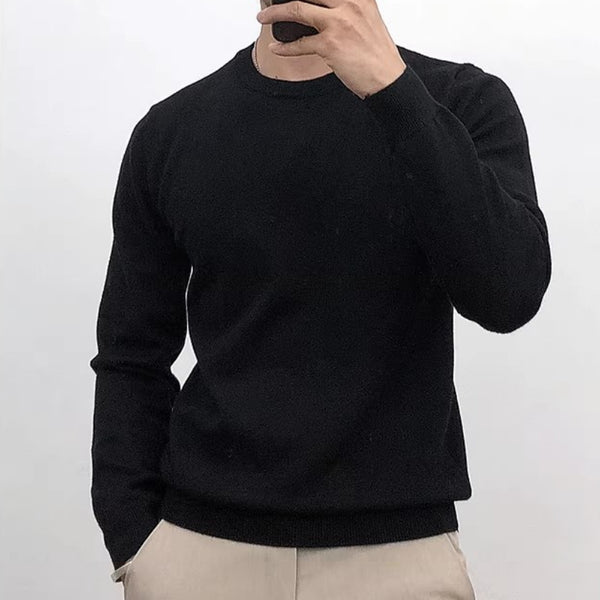 Suéter Básico Cuello Redondo para Hombre - Pullover Versátil