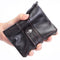 Men's Genuine Leather Zipper and Retro Buckle Wallet