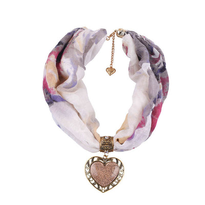 Collar Bufanda Étnico Corazón de Durazno para Mujer - Image 11