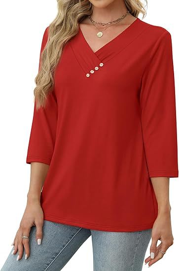 Blusa Casual Mujer Cuello V Botones - Estilo Europeo Otoño - Image 13