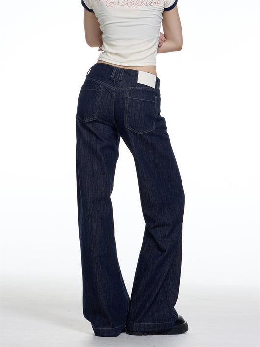 Jeans Retro Americano Desgastado Mujer Corte Recto Holgado - Image 5