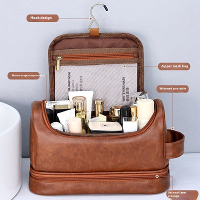 Bolsa de Aseo Ejecutiva en Cuero - Organizador de Viaje Profesional con Gancho - Image 4