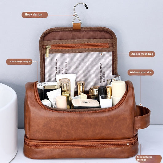 Bolsa de Aseo Ejecutiva en Cuero - Organizador de Viaje Profesional con Gancho - Image 4