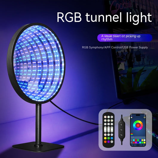 Espejo LED Multicolor con Efecto Túnel 3D y Luz Ambiental - Image 2